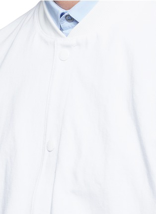 Detail View - Click To Enlarge - MAISON KITSUNÉ - Logo appliqué denim teddy jacket