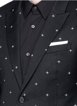 Detail View - Click To Enlarge - NEIL BARRETT - Star jacquard skinny fit blazer