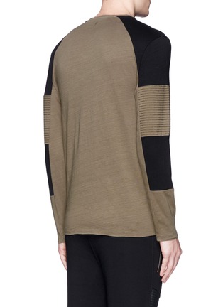 Back View - Click To Enlarge - NEIL BARRETT - Quilted panel long sleeve T-shirt