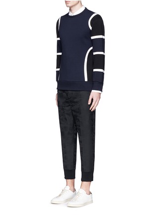Figure View - Click To Enlarge - NEIL BARRETT - Colourblock bonded jersey sweatshirt