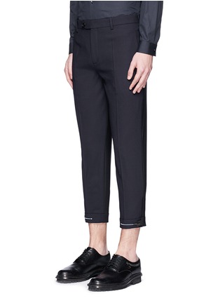 Front View - Click To Enlarge - NEIL BARRETT - Bicolour zip cuff pants