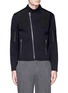 Main View - Click To Enlarge - NEIL BARRETT - Leather patch bonded jersey biker jacket