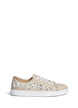 Main View - Click To Enlarge - CHARLOTTE OLYMPIA - 'Bejewelled' embellished linen sneakers