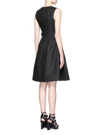 Back View - Click To Enlarge - ALEXANDER WANG - Inverted pleat cotton twill A-line dress