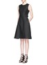 Figure View - Click To Enlarge - ALEXANDER WANG - Inverted pleat cotton twill A-line dress