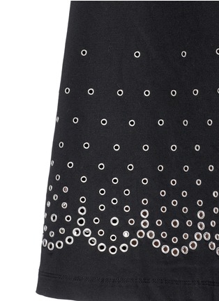 Detail View - Click To Enlarge - ALEXANDER WANG - Eyelet cotton-linen canvas T-shirt dress