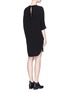 Back View - Click To Enlarge - ALEXANDER WANG - Tie back crepe shirt-tail mini dress