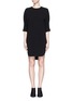 Main View - Click To Enlarge - ALEXANDER WANG - Tie back crepe shirt-tail mini dress