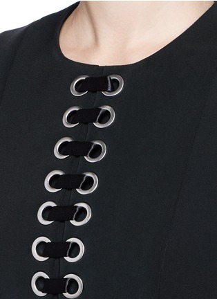 Detail View - Click To Enlarge - ALEXANDER WANG - Lace-up peplum shell top