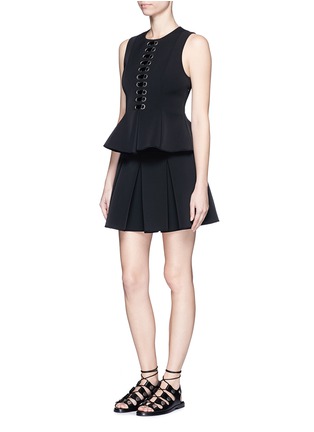 Figure View - Click To Enlarge - ALEXANDER WANG - Lace-up peplum shell top