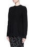 Front View - Click To Enlarge - ALEXANDER WANG - Open back cotton blend sweater