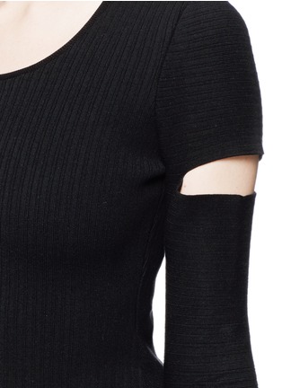 Detail View - Click To Enlarge - ALEXANDERWANG - Slit sleeve stretch knit sweater