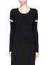 Main View - Click To Enlarge - ALEXANDER WANG - Slit sleeve stretch knit sweater
