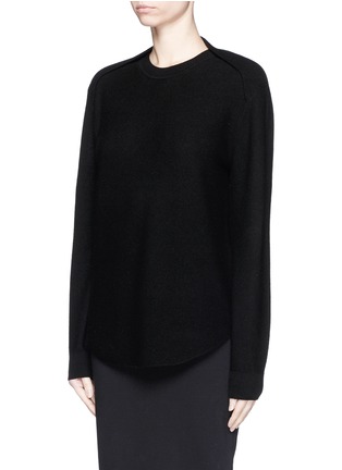 Front View - Click To Enlarge - ALEXANDER WANG - Cellophane stripe wool-cashmere sweater