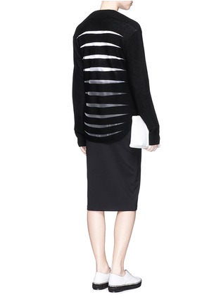 Figure View - Click To Enlarge - ALEXANDER WANG - Cellophane stripe wool-cashmere sweater