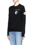 Front View - Click To Enlarge - ALEXANDER WANG - Barcode patch wool-cashmere blend sweater