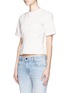 Front View - Click To Enlarge - ALEXANDER WANG - Ruched jersey bustier T-shirt