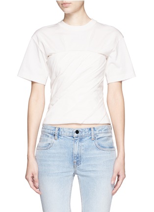 Main View - Click To Enlarge - ALEXANDER WANG - Ruched jersey bustier T-shirt