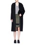 Figure View - Click To Enlarge - ALEXANDER WANG - Perforated stripe knit wool skirt