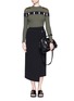 Figure View - Click To Enlarge - ALEXANDER WANG - Perforated stripe military wool sweater