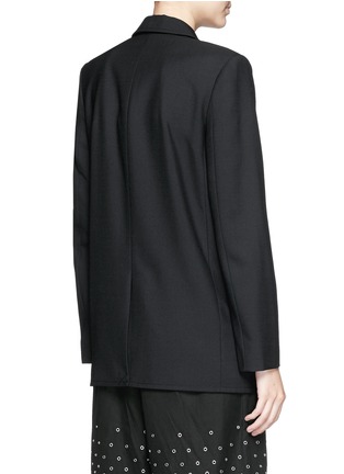 Back View - Click To Enlarge - ALEXANDER WANG - Leather pocket oversize twill blazer