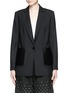 Main View - Click To Enlarge - ALEXANDER WANG - Leather pocket oversize twill blazer