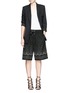 Figure View - Click To Enlarge - ALEXANDER WANG - Leather pocket oversize twill blazer