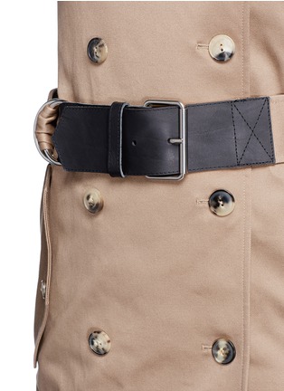 Detail View - Click To Enlarge - ALEXANDER WANG - Leather strap oversize twill trench coat