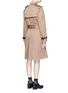 Back View - Click To Enlarge - ALEXANDER WANG - Leather strap oversize twill trench coat