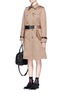 Figure View - Click To Enlarge - ALEXANDER WANG - Leather strap oversize twill trench coat