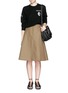 Figure View - Click To Enlarge - ALEXANDER WANG - Folded side pleat A-line midi skirt