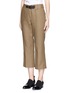 Front View - Click To Enlarge - ALEXANDER WANG - Leather buckle cropped pants