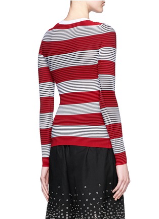 Back View - Click To Enlarge - ALEXANDERWANG - Tubular stripe crew neck pullover
