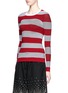 Front View - Click To Enlarge - ALEXANDER WANG - Tubular stripe crew neck pullover