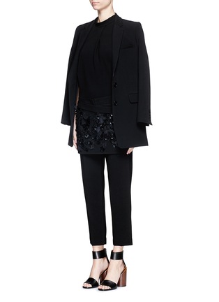 Figure View - Click To Enlarge - 3.1 PHILLIP LIM - Floral embellished cropped apron crepe pants