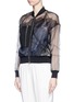 Front View - Click To Enlarge - 3.1 PHILLIP LIM - Chantilly lace insert gathered tulle bomber jacket