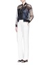 Figure View - Click To Enlarge - 3.1 PHILLIP LIM - Chantilly lace insert gathered tulle bomber jacket