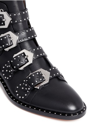 Detail View - Click To Enlarge - GIVENCHY - Buckle stud leather biker ankle boots