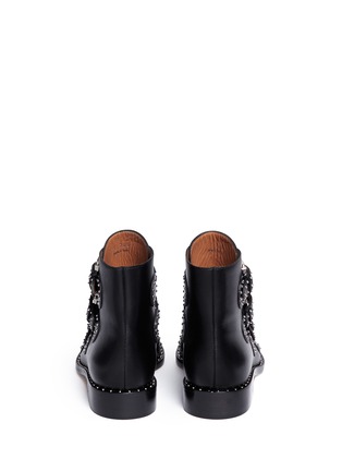 Back View - Click To Enlarge - GIVENCHY - Buckle stud leather biker ankle boots