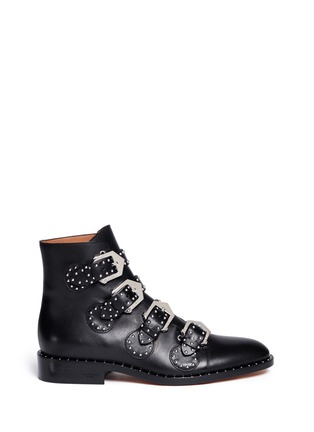 Main View - Click To Enlarge - GIVENCHY - Buckle stud leather biker ankle boots
