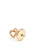 Back View - Click To Enlarge - LOQUET LONDON - Diamond 14k yellow gold heart single earring - With Love