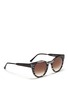 Figure View - Click To Enlarge - THIERRY LASRY - 'Creamily' stripe acetate metal temple sunglasses