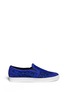 Main View - Click To Enlarge - PEDDER RED - 'Daly' plonge mesh floral suede slip-ons