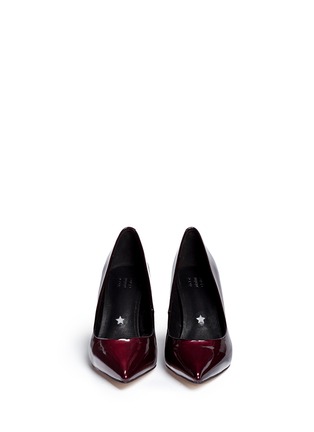 Figure View - Click To Enlarge - PEDDER RED - 'Charlie' contrast heel patent leather pumps