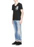 Front View - Click To Enlarge - DENHAM - 'Razor' distressed slim fit jeans