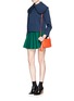 Figure View - Click To Enlarge - ANNA K - Elastic waist pleat cotton skirt