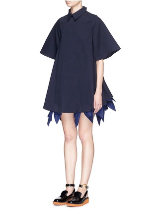 Figure View - Click To Enlarge - ANNA K - Bow tie hem flare sleeve cotton dress