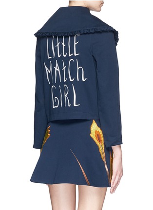 Back View - Click To Enlarge - ANNA K - 'Little Match Girl' embroidery oversize collar cotton jacket