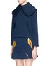 Front View - Click To Enlarge - ANNA K - 'Little Match Girl' embroidery oversize collar cotton jacket