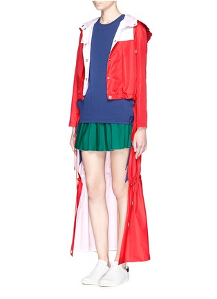 Figure View - Click To Enlarge - ANNA K - Long train hooded nylon jacket